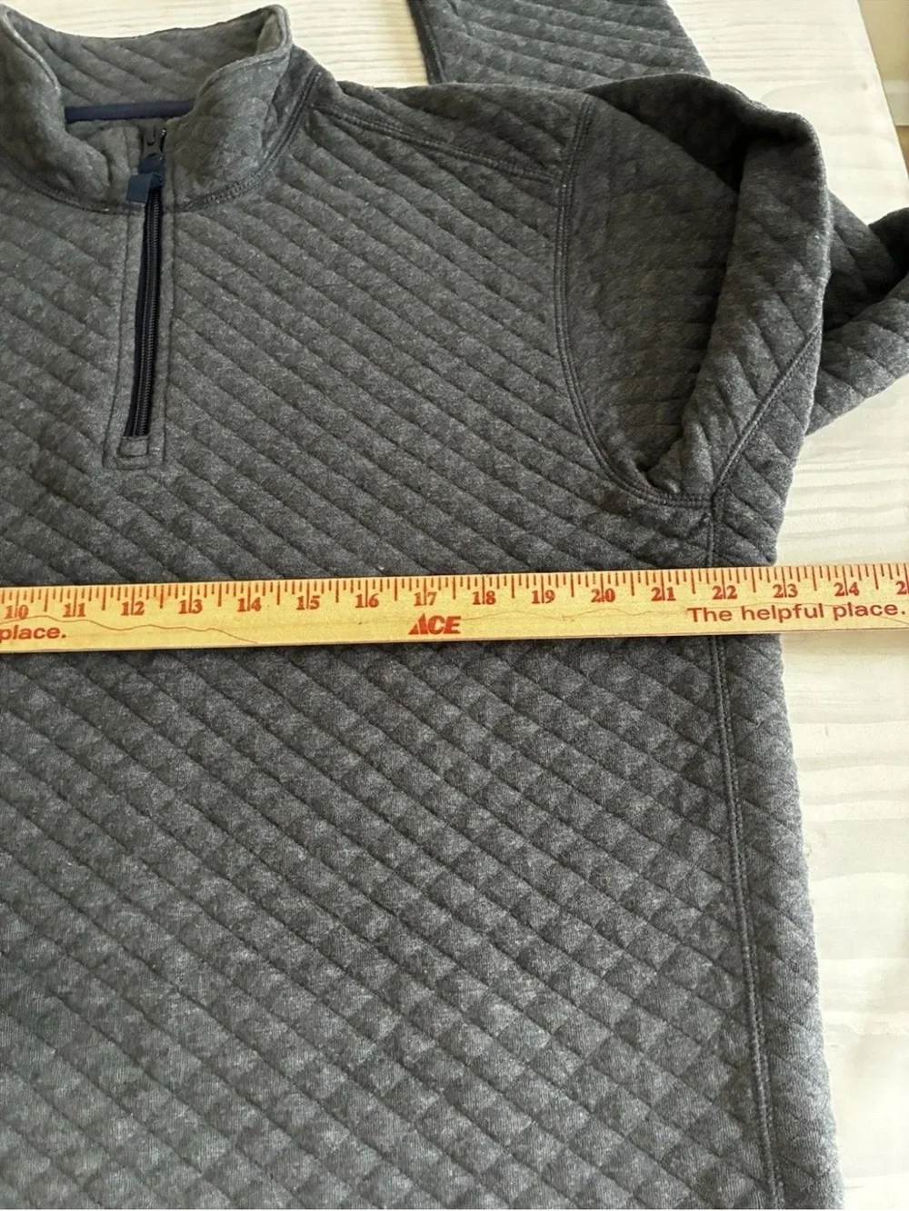 J.Crew Factory Men's Quilted Half-Zip Heater Charcoal Authentic Fleece NWT L